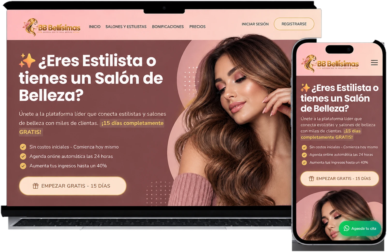 BBB Bellísimas en laptop y celular